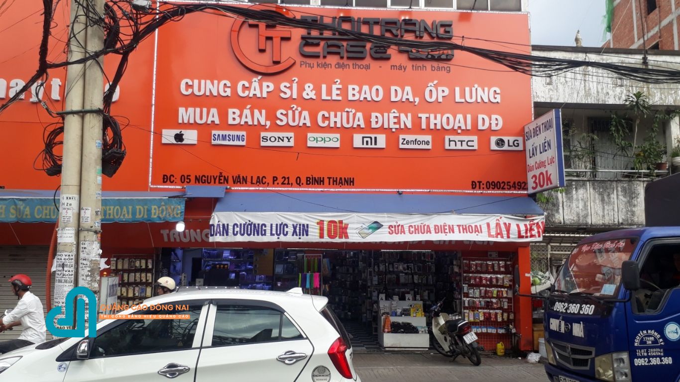Thi công bảng hiệu quảng cáo cửa hàng điện thoại ở Đồng Nai