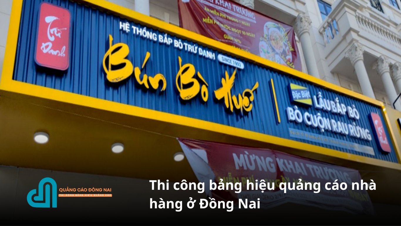 Thi công bảng hiệu quảng cáo nhà hàng ở Đồng Nai