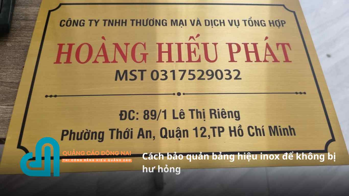 Cách bảo quản bảng hiệu inox để không bị hư hỏng